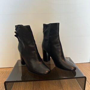 All Saints Distressed Black Leather Heeled Boots